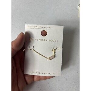 Kendra Scott Emma Pendant  Tose Quartz Necklace- 14 KT Gold Over Brass